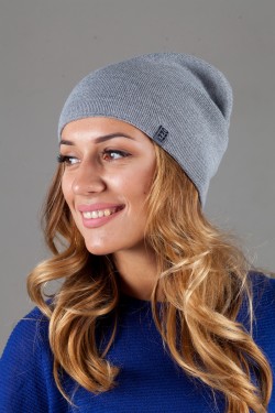 Женская трикотажная шапка Ozzi18-Light Grey