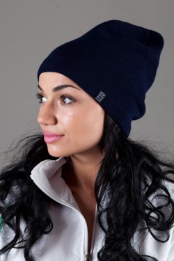 Женская трикотажная шапка Ozzi18-Dark Blue