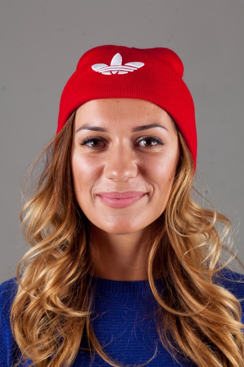 Женская спортивная шапка Adidas2015-DarkRed