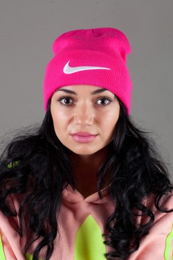 Женская спортивная шапка Nike-DarkPink