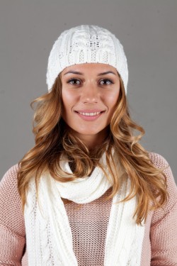 зимние шапки, Женский комплект W-Luxury 627K-8