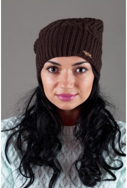 Женская вязанная шапка Atrics WH316-Brown