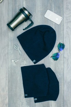 Женская трикотажная шапка Ozzi18-Dark Blue