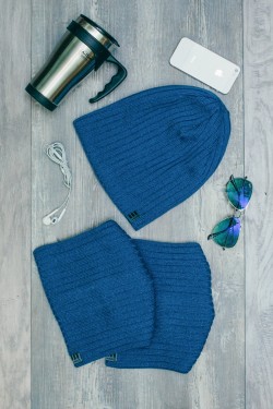 Мужская трикотажная шапка Ozzi32-Light Blue