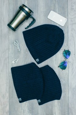 Женская трикотажная шапка Ozzi32-Dark Blue