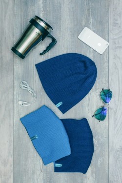 Женская трикотажная шапка 72-Blue