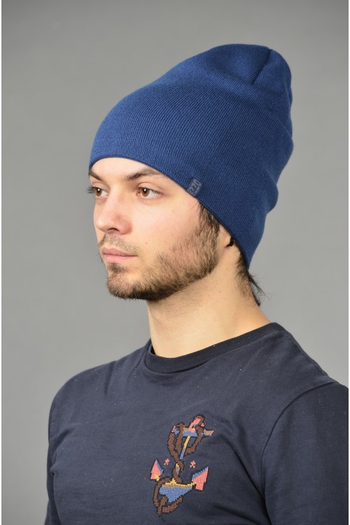 Мужская трикотажная шапка ozzi-18-blue-M