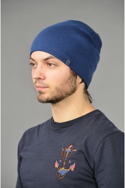 Мужская трикотажная шапка ozzi-18-blue-M