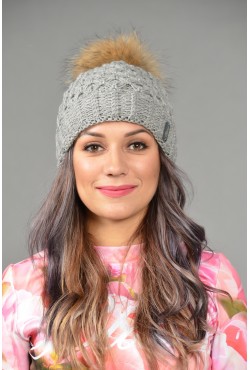 Женская вязанная шапка Odyssey-nika-gray