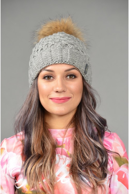 Женская вязанная шапка Odyssey-nika-gray