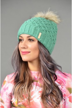 Женская вязанная шапка Odyssey-nika-emerald
