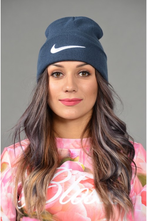 Женская спортивная шапка Nike-d-blue-W