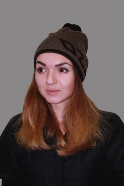 Женская трикотажная шапка ozzi 69-l_brown-W
