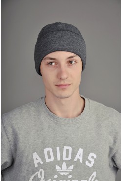 Мужская трикотажная шапка  53-Grey