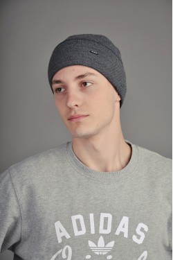 Мужская трикотажная шапка  53-Grey