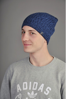 зимние шапки, Мужская трикотажная шапка Ozzi Warm Black/Blue