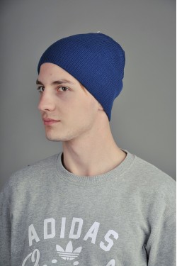 Мужская трикотажная шапка  72-Blue 