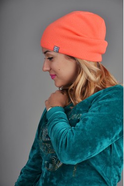 Женская трикотажная шапка Ozzi оранжевая