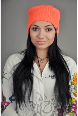 Женская трикотажная шапка Ozzi Warm оранжевая