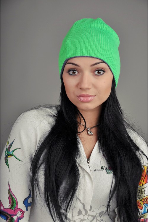 Женская трикотажная шапка 72-Green